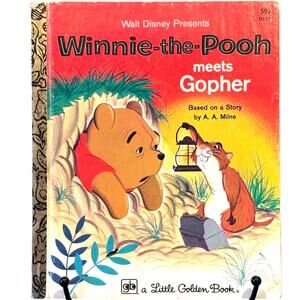 VTG 1978 14th Print, Winnie-the-Pooh Gopher, AA Milne, Disney, Little Golden, HC
